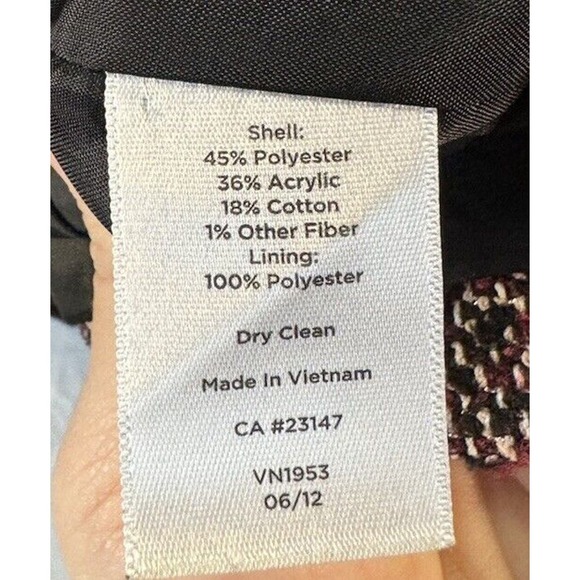 Talbots Purple Black Tweed Fitted Cropped Jacket Sz Small - Picture 6 of 6